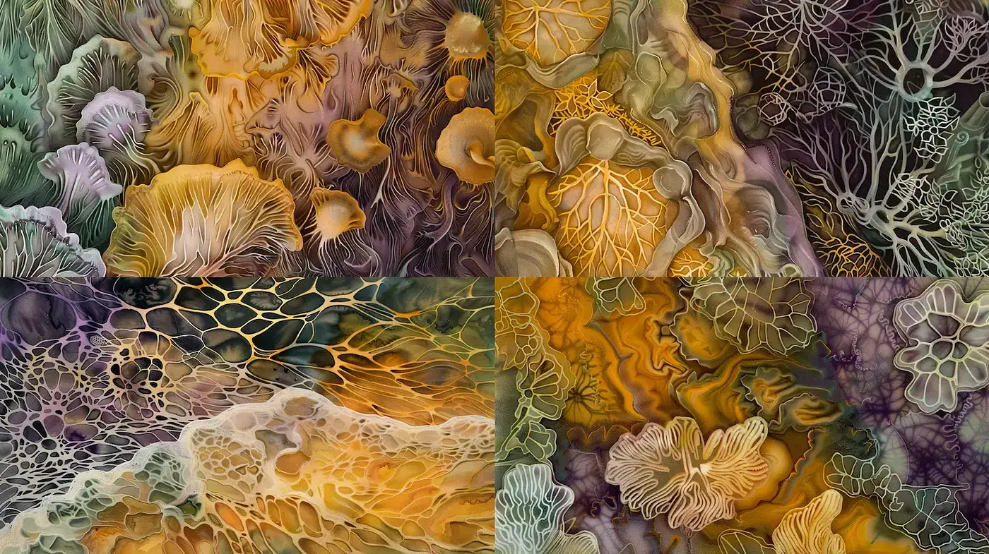 Intricate Organic Textures with a Surrealist Touch - Midjourney sref style