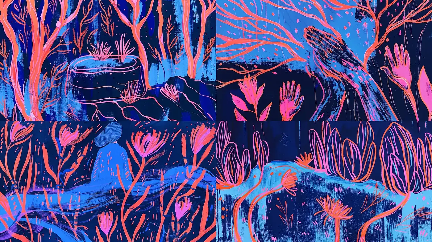 Vibrant and Whimsical Exploration of Nature's Depths - Midjourney sref style