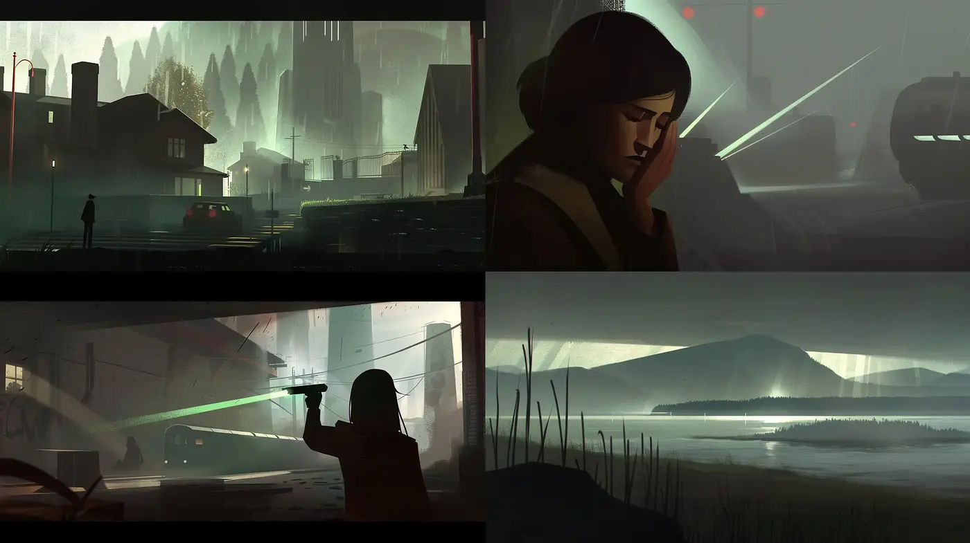 Dusky Sci-Fi Vistas: A Study in Atmospheric Perspective and Moody Ambience - Midjourney sref style