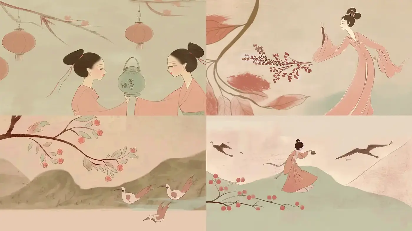 Serene and Harmonious Aesthetic with Eastern Influences - Midjourney sref style