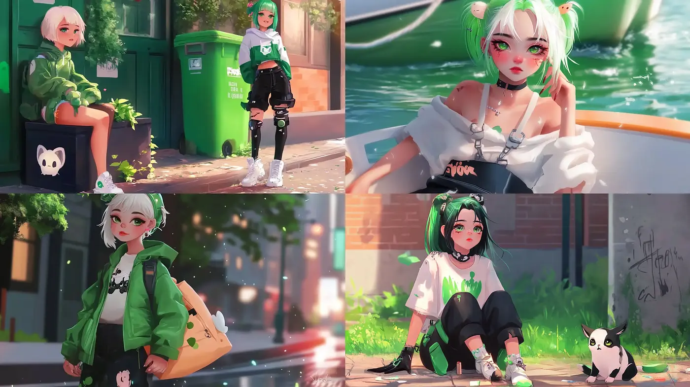Luminous Anime-Inspired Digital Art with a Verdant Palette - Midjourney sref style