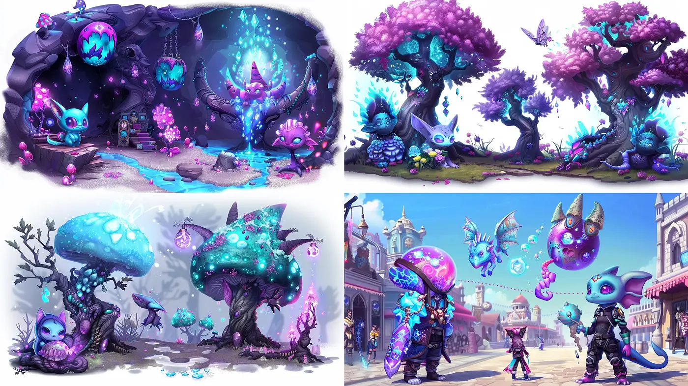 Ethereal Enchantment of a Luminescent Fantasy World - Midjourney sref style