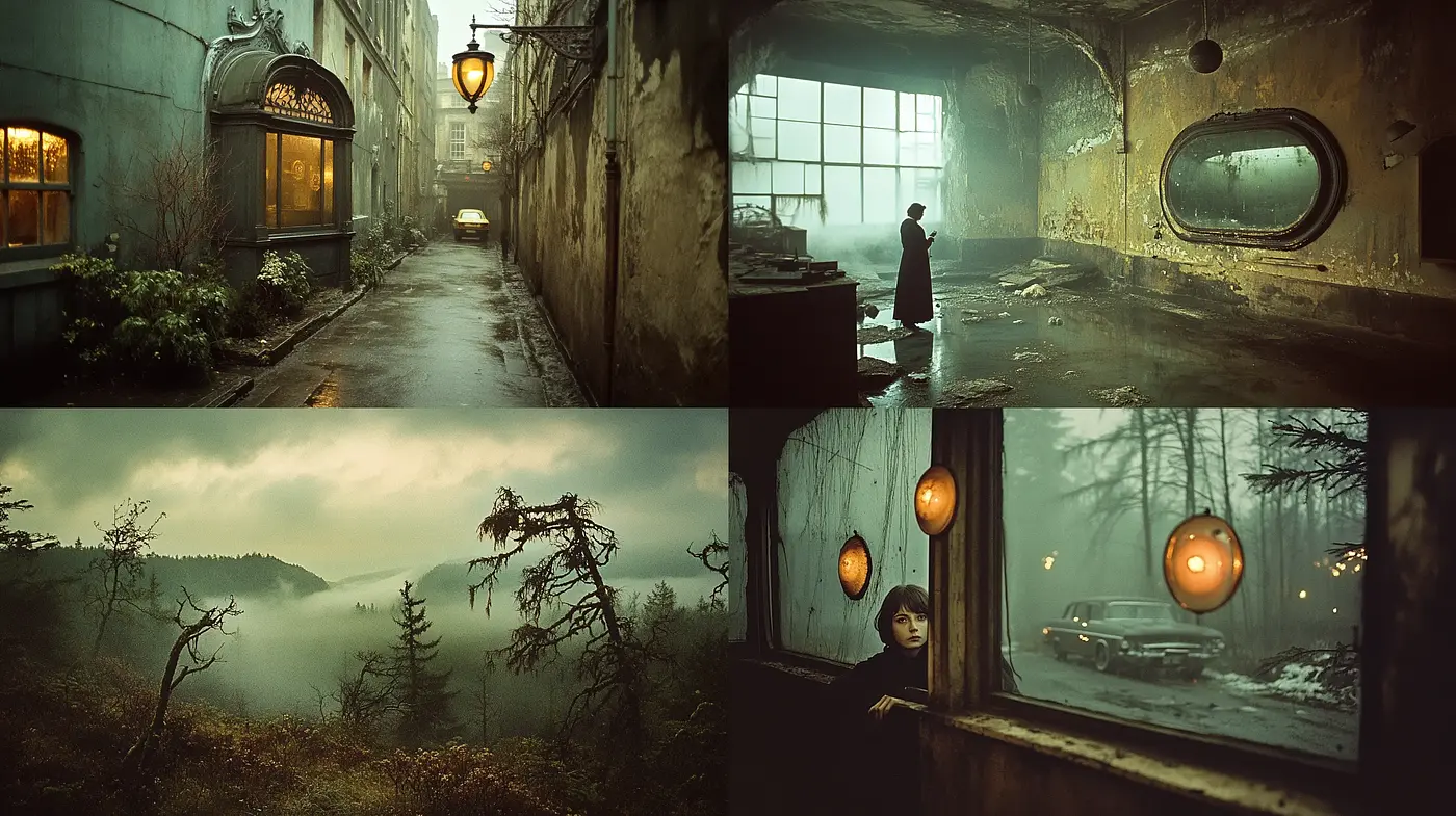 Ethereal Twilight Hues in Surreal Landscapes - Midjourney sref style
