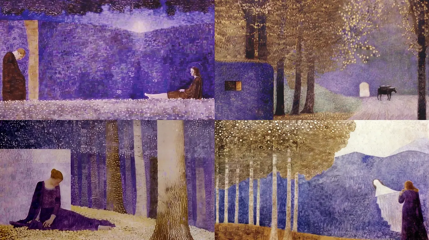 Melancholic Twilight: Homage to the Subdued Hues and Textured Solitude - Midjourney sref style