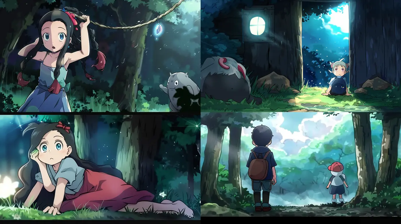 Enchanted Forest Encounters: The Whimsical Anime Essence - Midjourney sref style