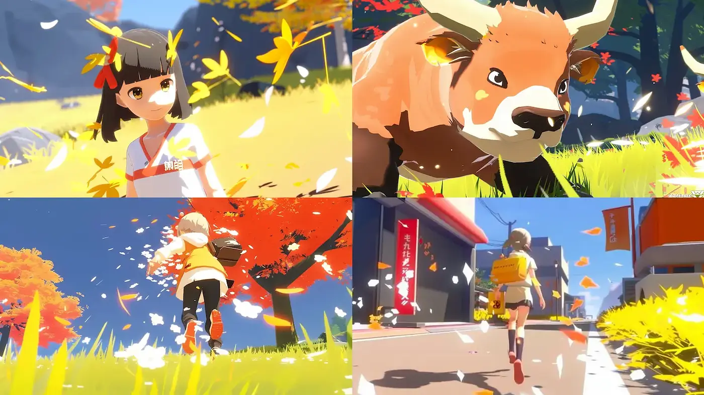 Vibrant, whimsical animation with a playful and serene atmosphere - Midjourney sref style