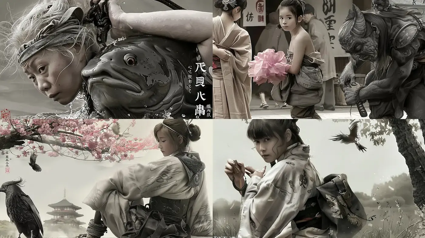 Enchanting blend of historical and fantastical elements rooted in East Asian culture - Midjourney sref style