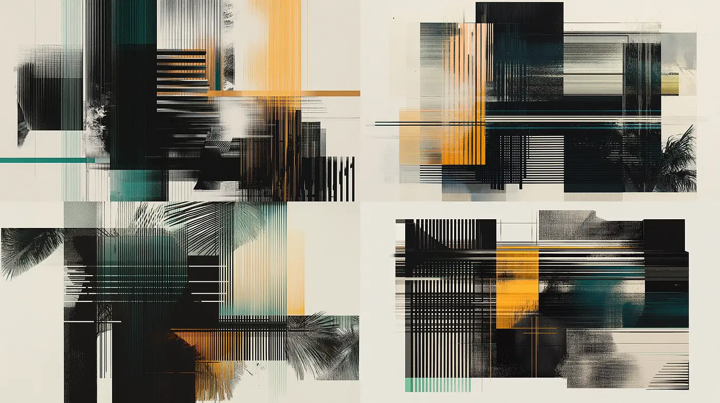 Abstract Linear Dynamics in Monochrome and Amber - Midjourney sref style