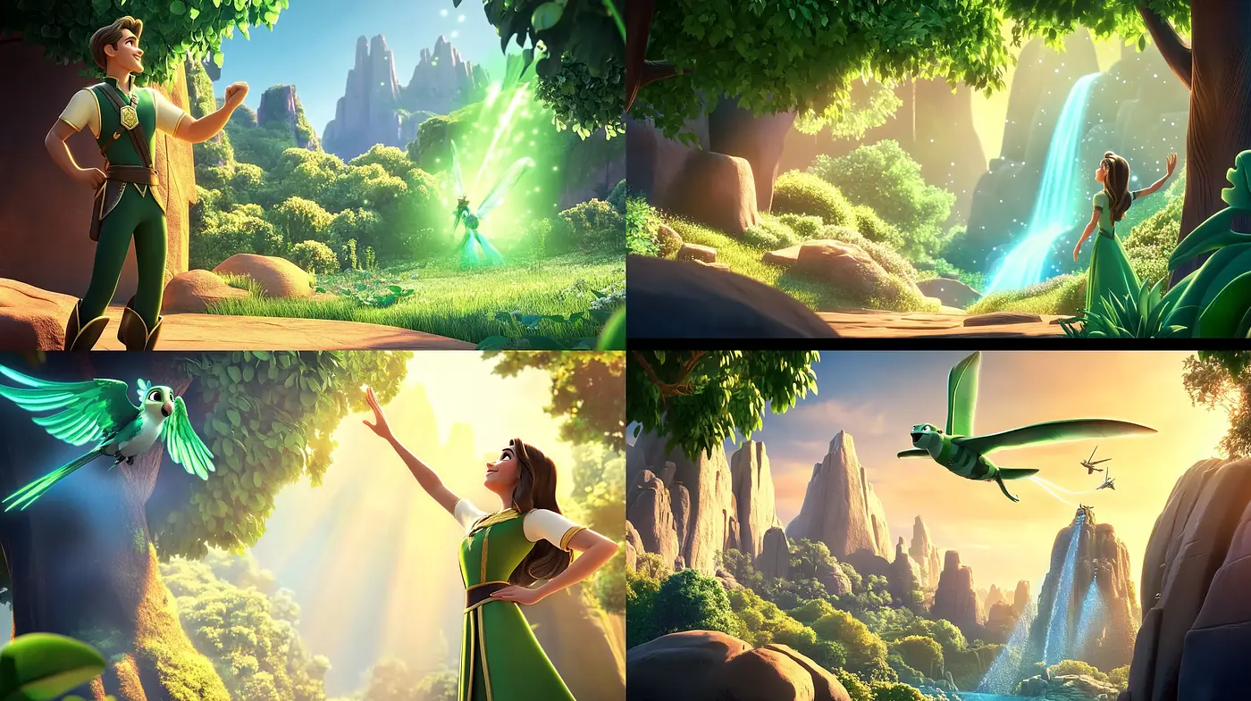 Enchanting Radiance in Lush Fantasy Landscapes - Midjourney sref style