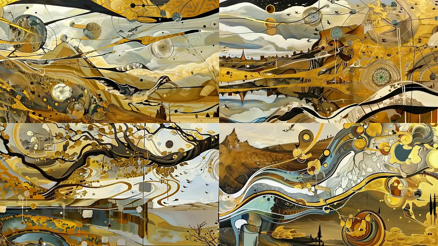 Abstract Organic Flow: An Amalgam of Whimsy and Dreams in Earthy Tones - Midjourney sref style