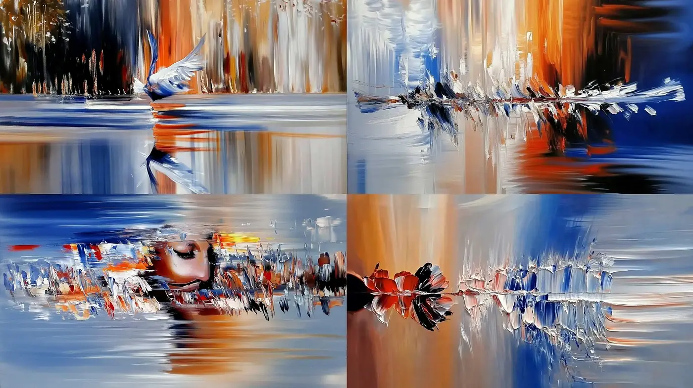 Abstract Fluid Dynamics with Vivid Contrasts - Midjourney sref style
