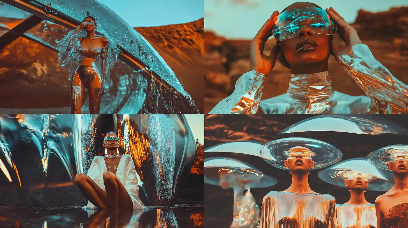 Futuristic Elegance with Surrealist Overtones - Midjourney sref style