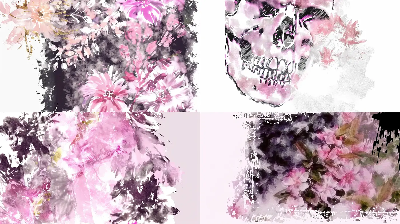 Ethereal Brushstrokes in Translucent Shades - Midjourney sref style