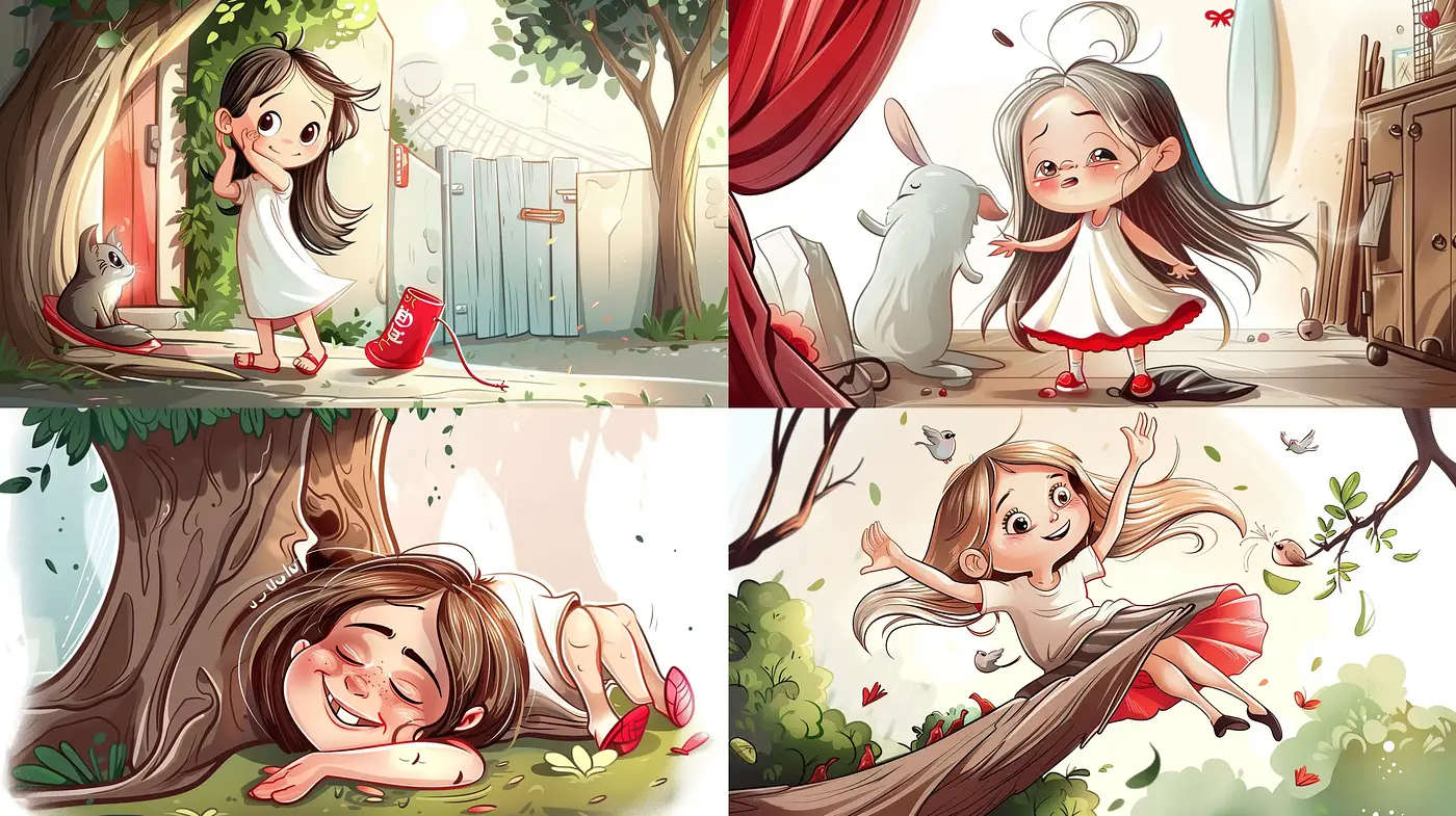 Whimsical Storybook Harmony: An Enchanting Blend of Warm Tones and Playful Illustration - Midjourney sref style