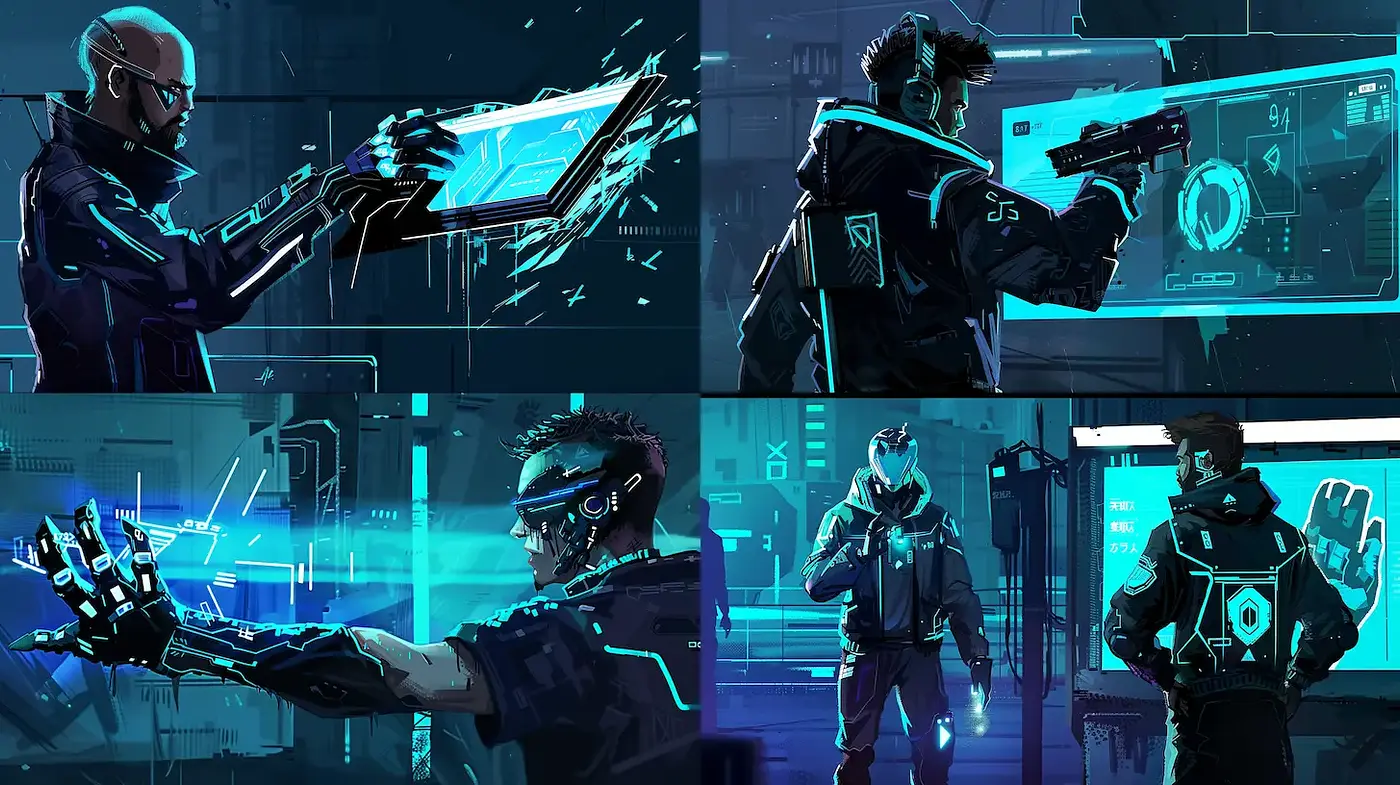 Futuristic Cyberpunk Aesthetic with Neon Highlights - Midjourney sref style