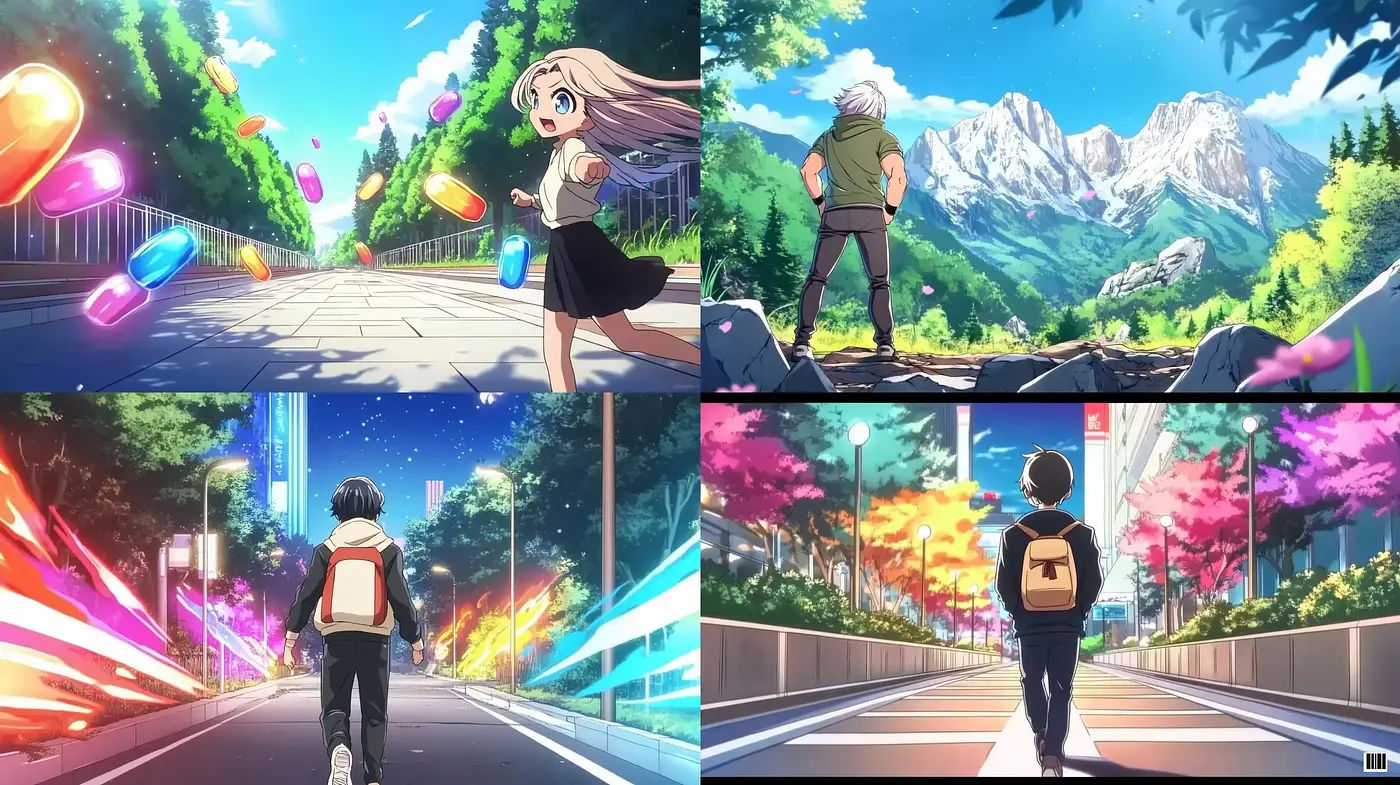 Luminous Fantasy Landscapes with a Touch of Anime Essence - Midjourney sref style