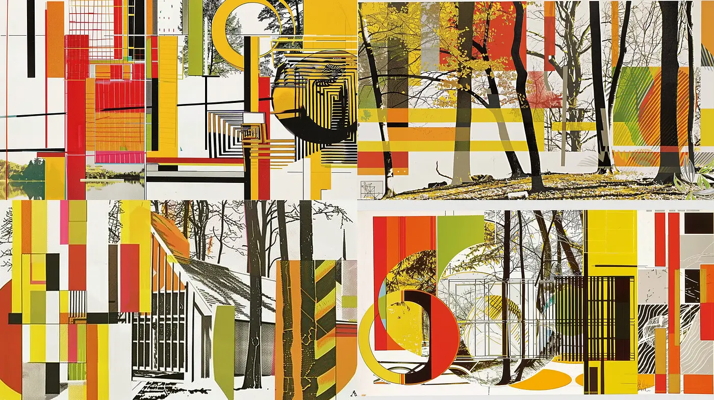 Geometric Abstraction with Autumnal Harmony - Midjourney sref style