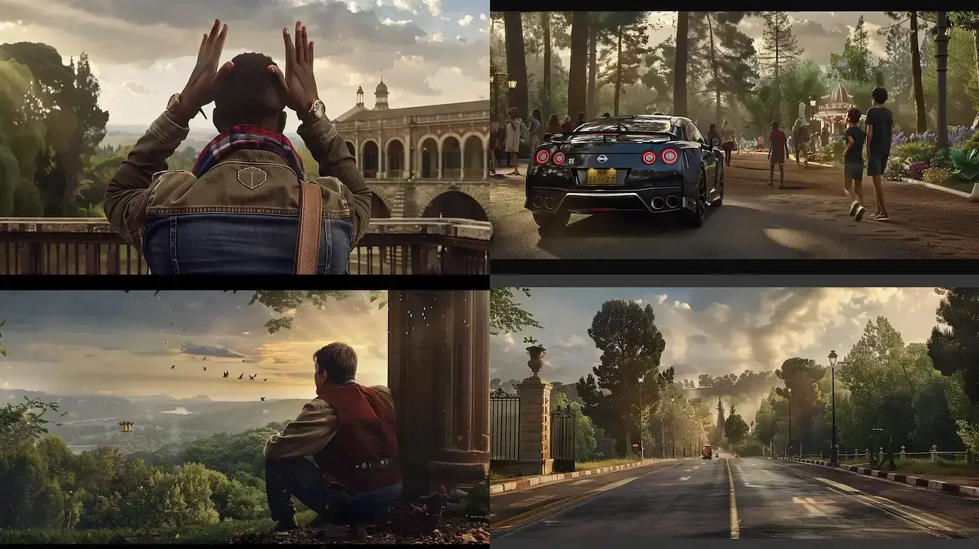 Cinematic and Lush Visions of Contemporary Environments with a Retro Flair - Midjourney sref style