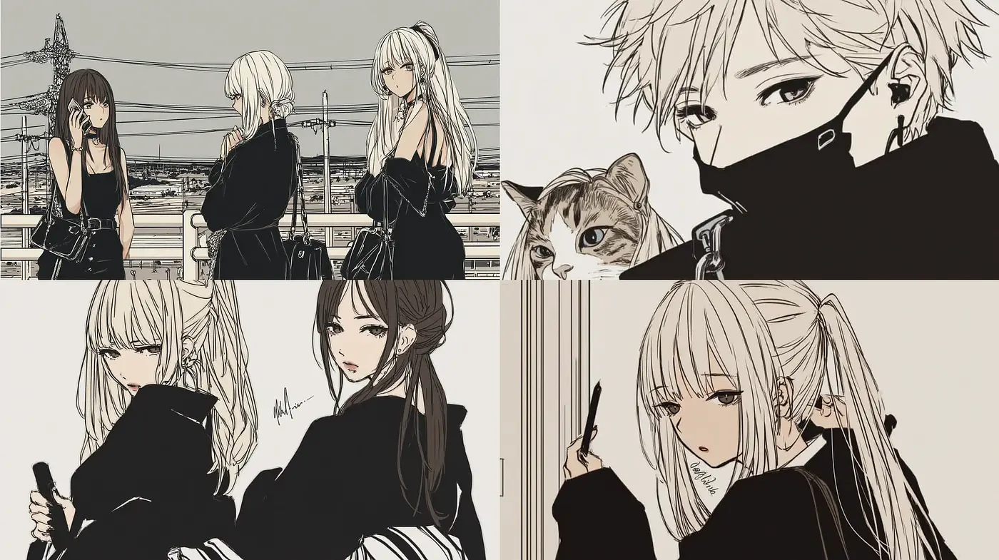 Stylized Illustrations with a Blend of Urban Aesthetics and Subdued Color Tones - Midjourney sref style