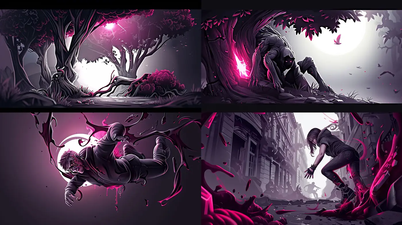 Monochrome Dreamscape with Surreal and Gothic Undertones - Midjourney sref style