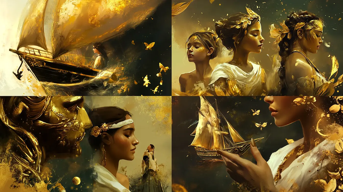 Ethereal Golden Glow: A Consistent Dreamscape - Midjourney sref style
