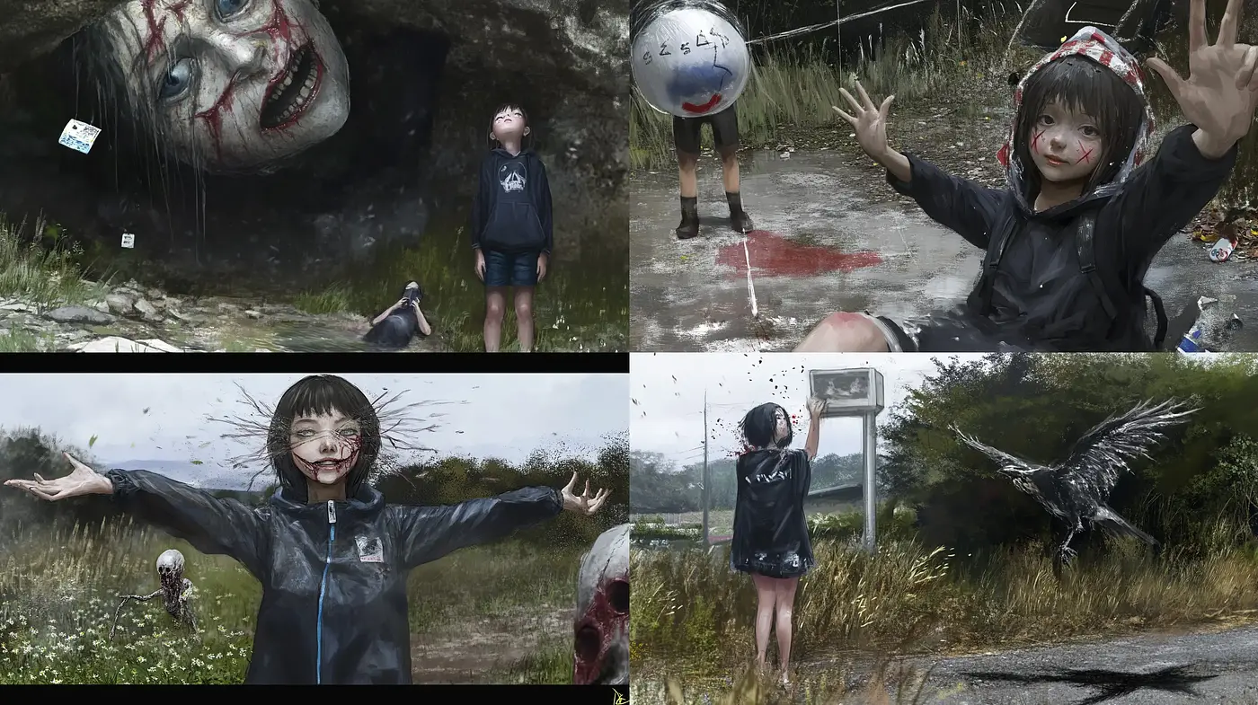 Eerie Surrealism with a Post-Apocalyptic Essence - Midjourney sref style
