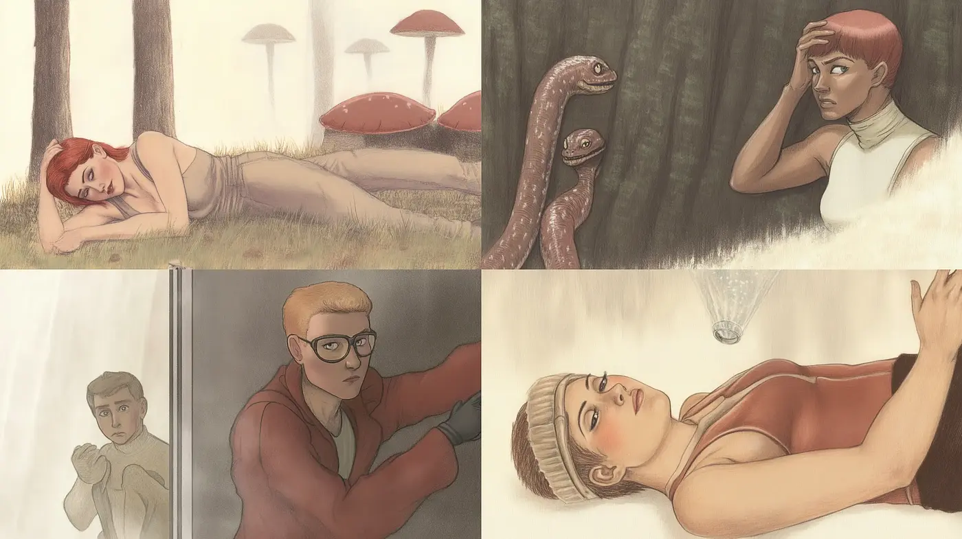 Serenely Subdued Nature and Thoughtful Figures Style - Midjourney sref style