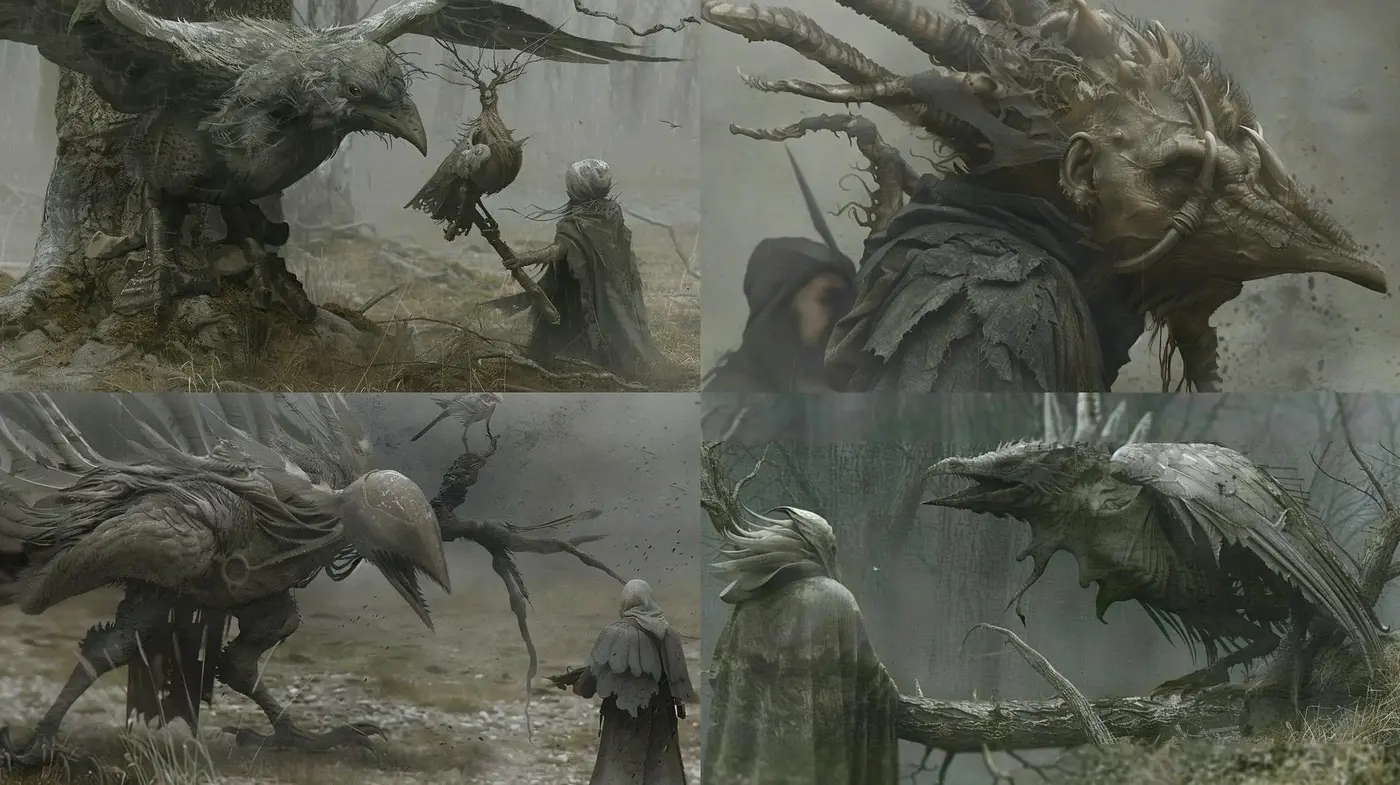 Mystical and Gloomy Fantasy Realism - Midjourney sref style