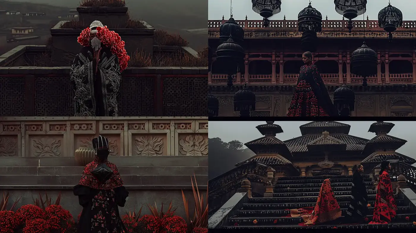 Dark, atmospheric fantasy with intricate detailing and rich textures - Midjourney sref style