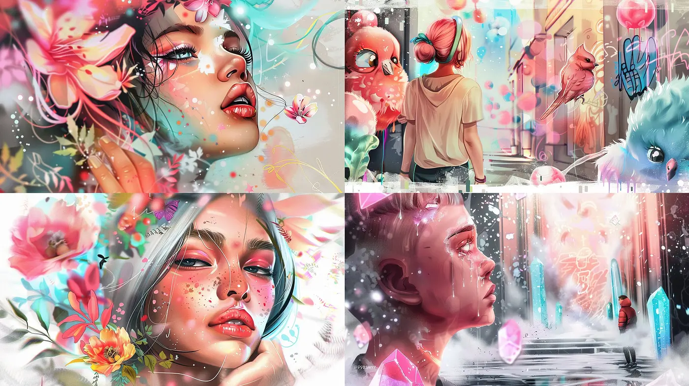 Ethereal Dreamscape: A Fusion of Fantasy and Emotion in Pastel Hues - Midjourney sref style
