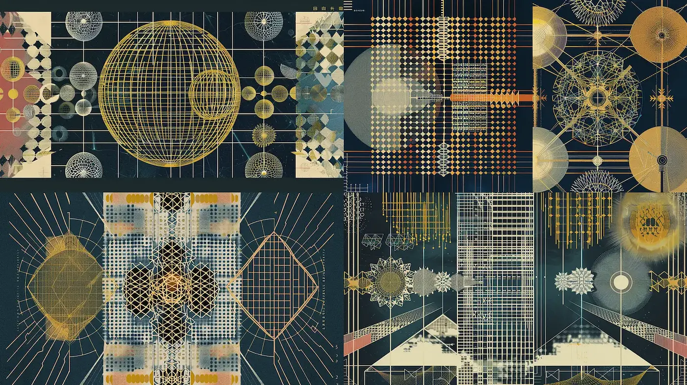 Geometric Abstraction with a Vintage Aesthetic - Midjourney sref style