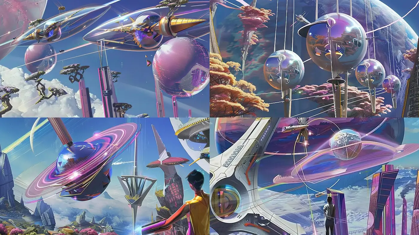 Futuristic Visions of Interstellar Tranquility - Midjourney sref style