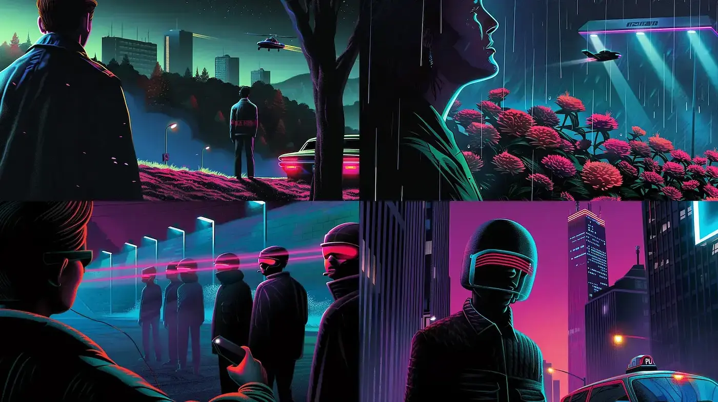 Futuristic Neon Aesthetic with Atmospheric Depth - Midjourney sref style