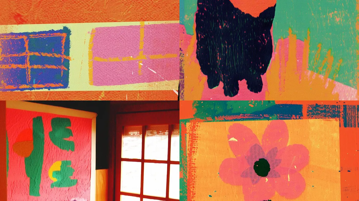 Saturated Textural Harmony: A Study in Vibrant Fauvist-Inspired Hues and Expressive Brushwork - Midjourney sref style
