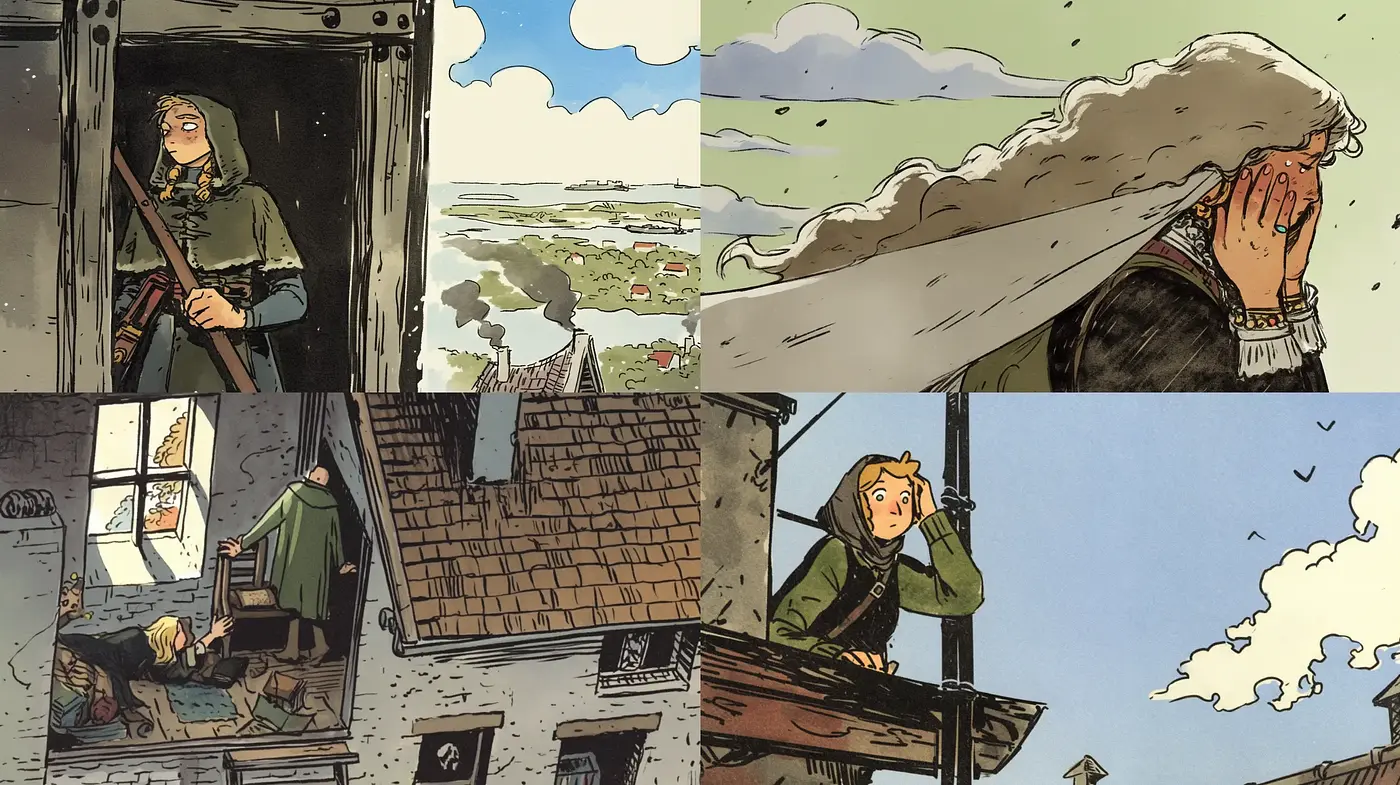 Timeless European Countryside in a Stylized Storybook Illustration - Midjourney sref style