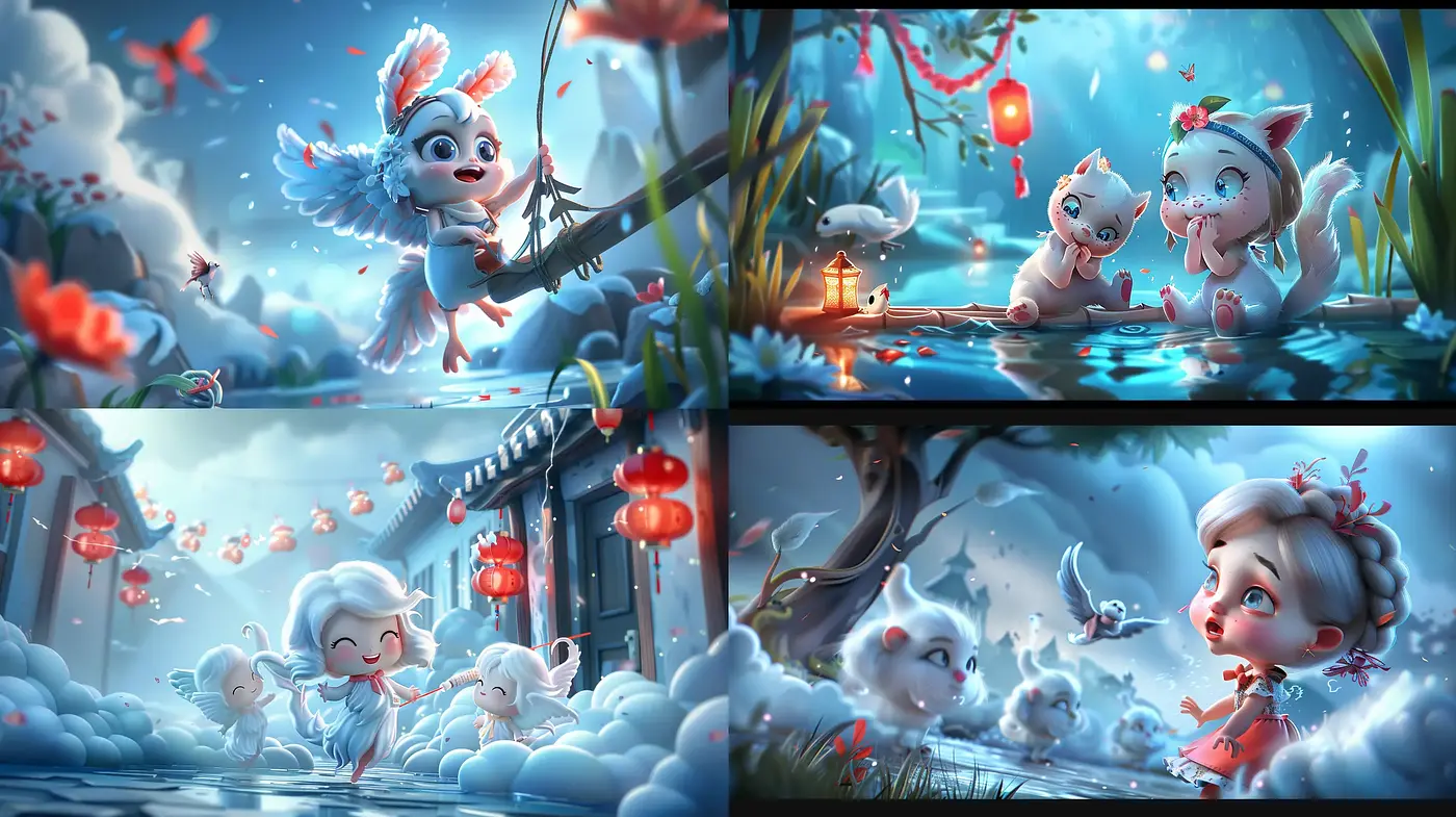 Enchanted Whimsy: Consistent Elements in a Fantastical Digital Art Series - Midjourney sref style
