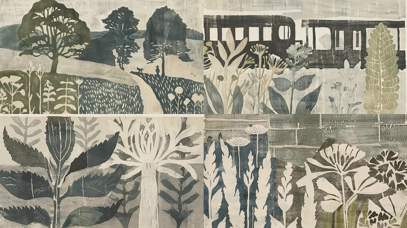 Botanical Serenity in Monochrome - Midjourney sref style