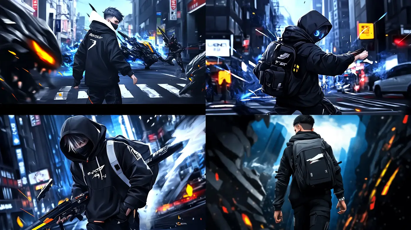Cyberpunk Streetscape with Futuristic Noir Ambiance - Midjourney sref style