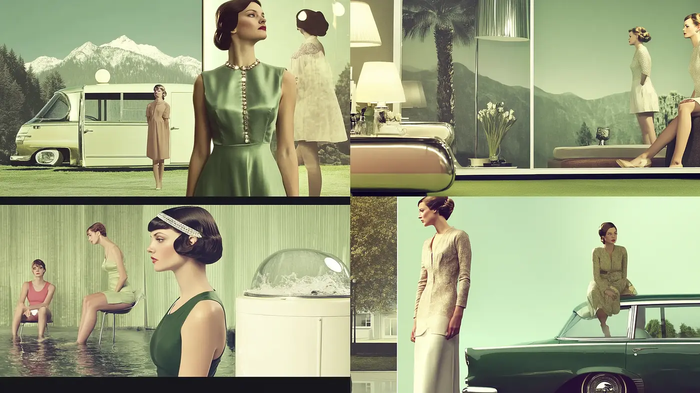 Mid-Century Modern Reverie in Sepia Tones - Midjourney sref style