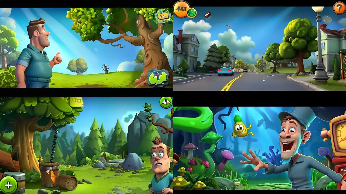 Playful and Whimsical Animated Style with Lively Colors - Midjourney sref style