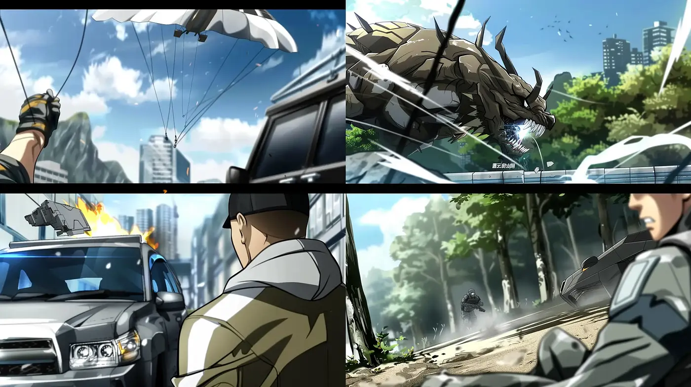 Dynamic Anime-Inspired Action Sequences - Midjourney sref style