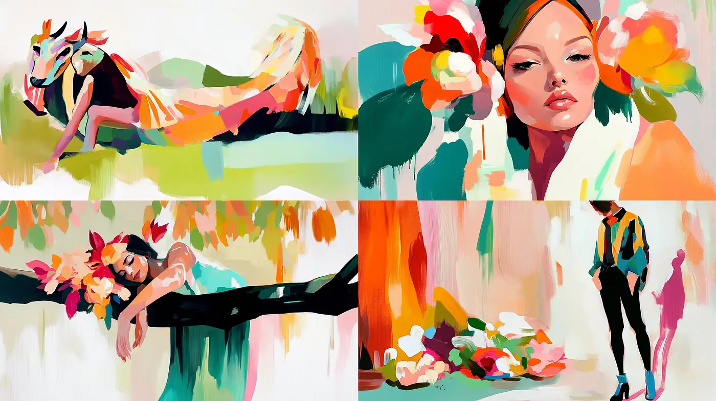 Expressive Brushwork and Vivid Hues: A Reimagined Impressionist Ensemble - Midjourney sref style