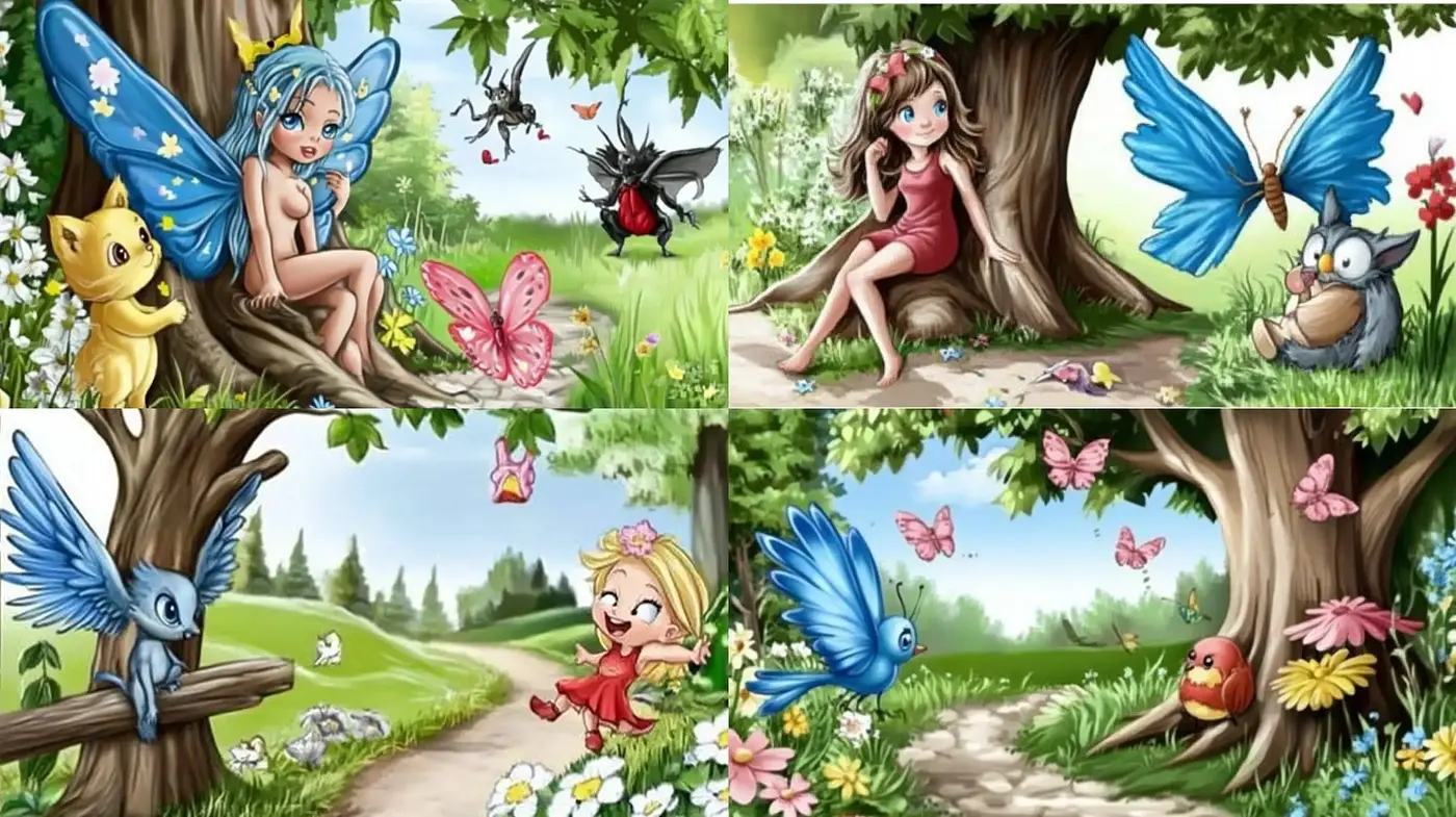 Enchanted Storybook Illustration Fusion - Midjourney sref style