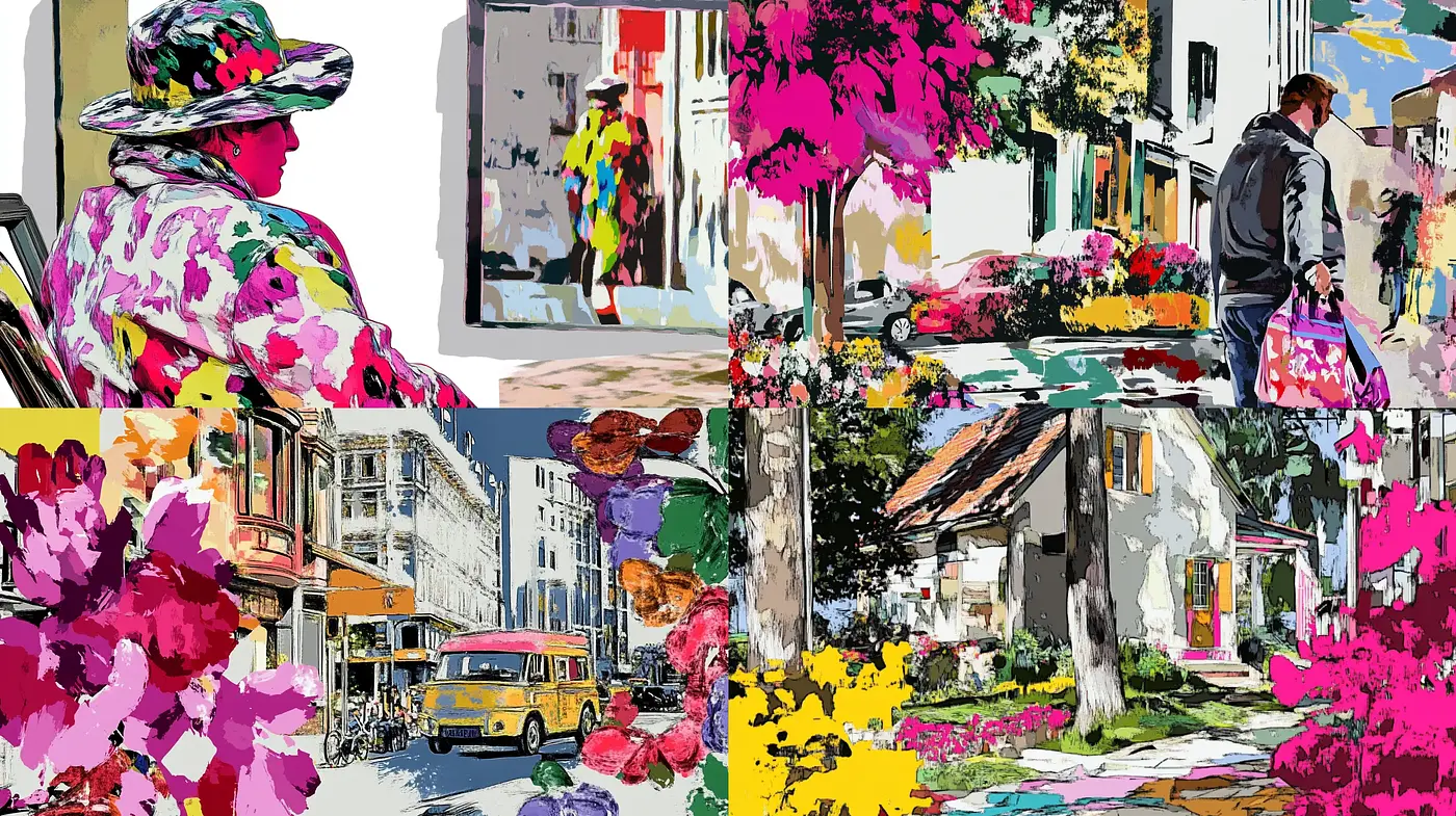 Vibrant Expressionist Brushwork in Urban Life Scenes - Midjourney sref style