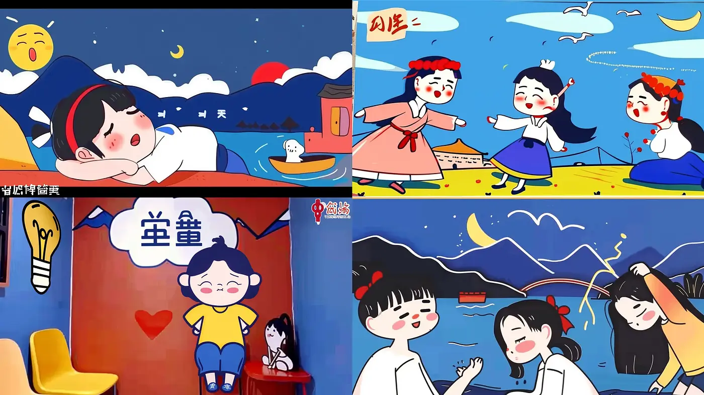 Charming Simplicity in Contemporary Cartoon Illustrations - Midjourney sref style