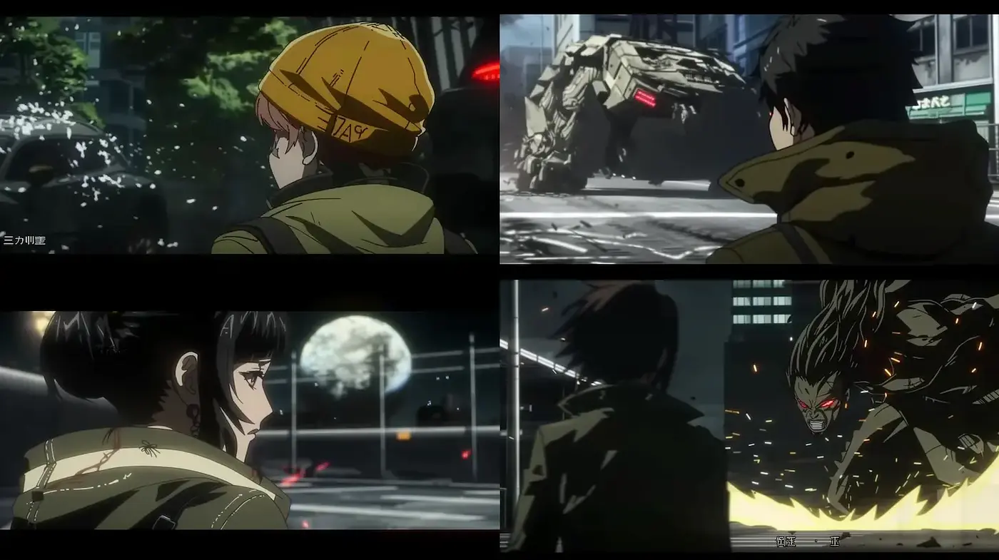 Dynamic and Atmospheric Anime-Style with Urban Elements - Midjourney sref style