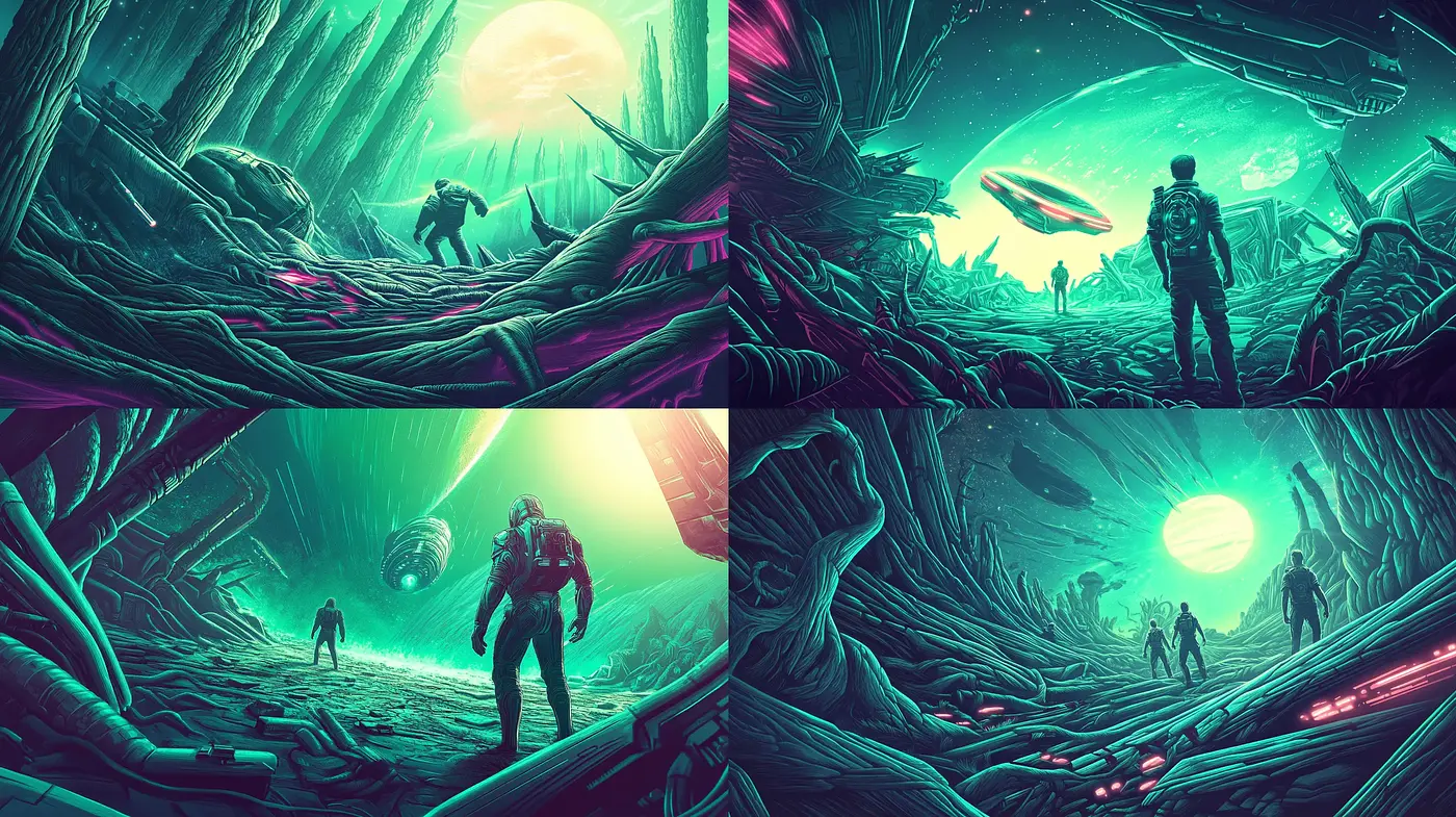 Futuristic Neon Wilderness - Midjourney sref style