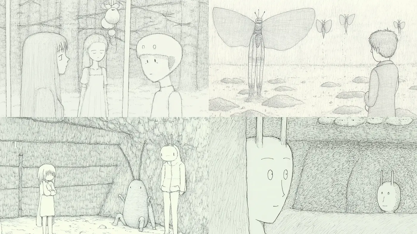 Surreal Pencil-Sketched Dreamscape - Midjourney sref style