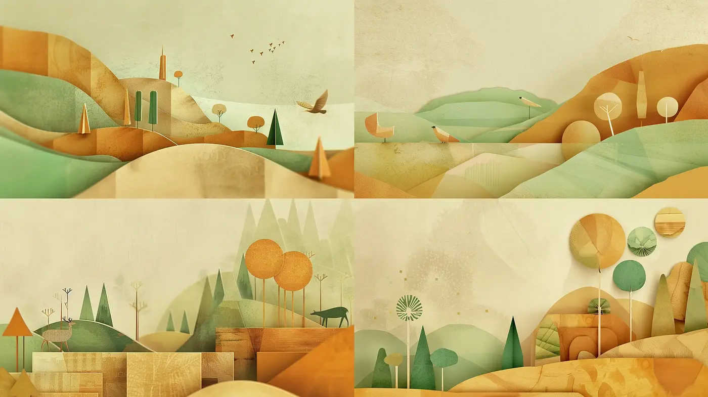 Serene Pastoral Dreamscapes: A Homage to Tranquil Vistas and Soft Textures - Midjourney sref style