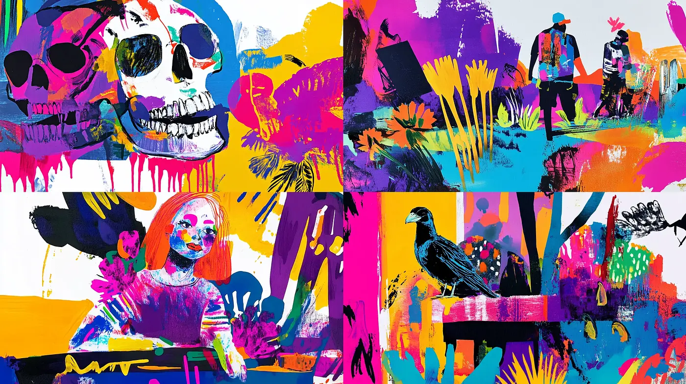 Vibrant Expressionism with Bold Textural Contrasts - Midjourney sref style